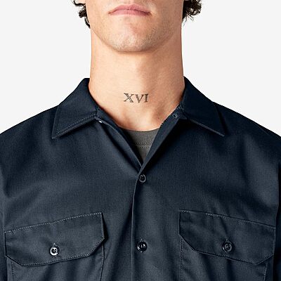 Dickies Men’s Short Sleeve Work Shirt – Durable Twill Button Down