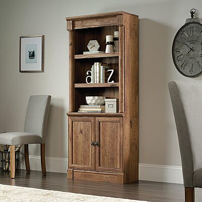 SAUDER Palladia 5-Shelf Library Bookcase with Doors