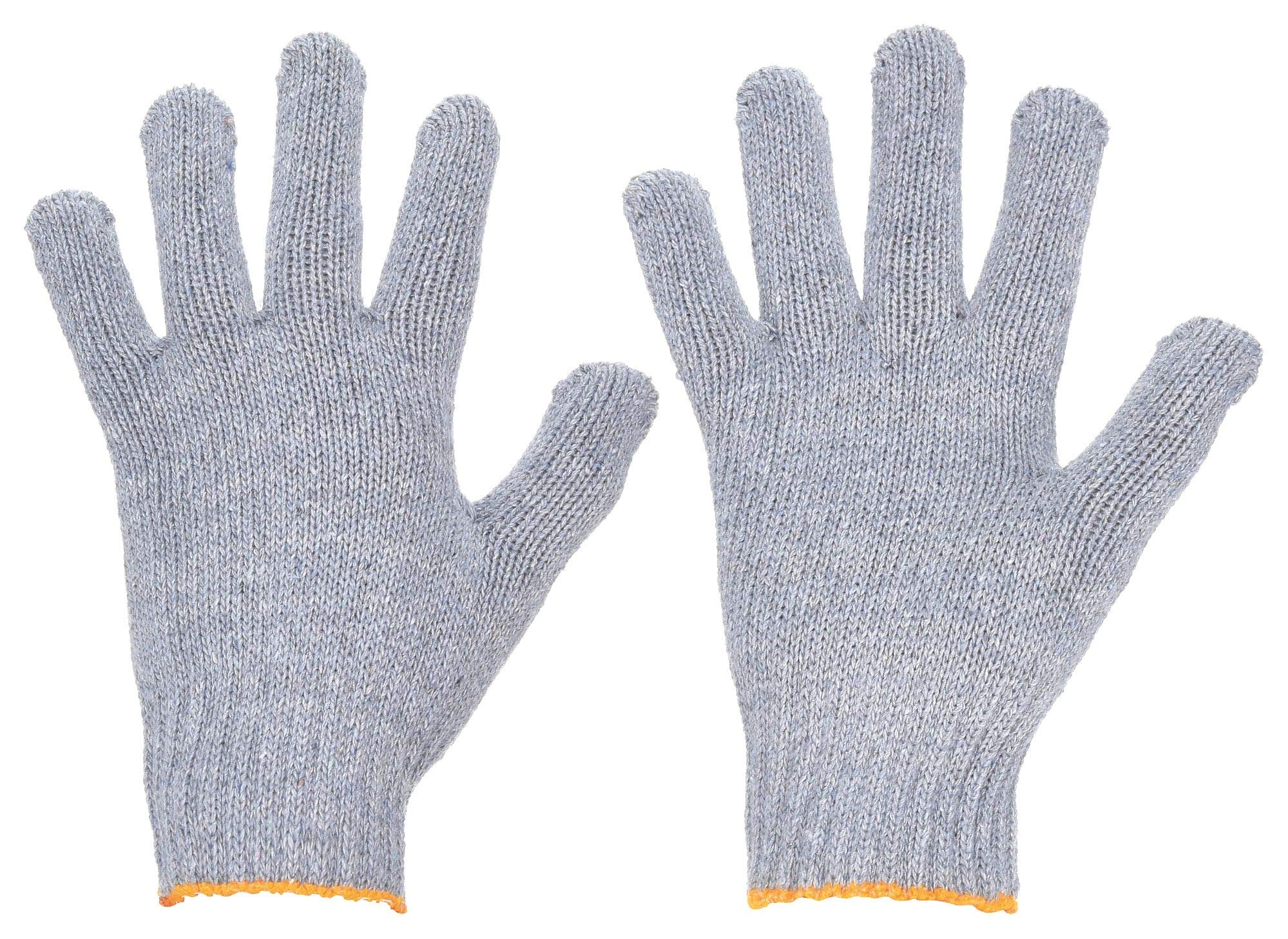 MCR SAFETY 9507SM Heavy Weight String Knit Glove - Small, Gray