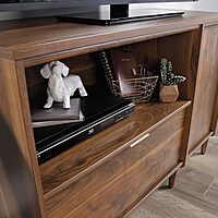 Sauder Clifford Place Credenza, For TV's up to 46", Grand Walnut finish