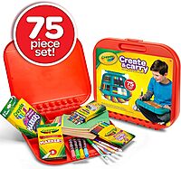 Crayola Create & Carry 2-In-1 Lap Desk & Carry Case 75 Pcs Set