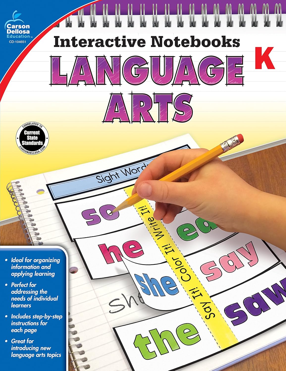 Carson-Dellosa Interactive Language Arts Notebook, Kindergarten