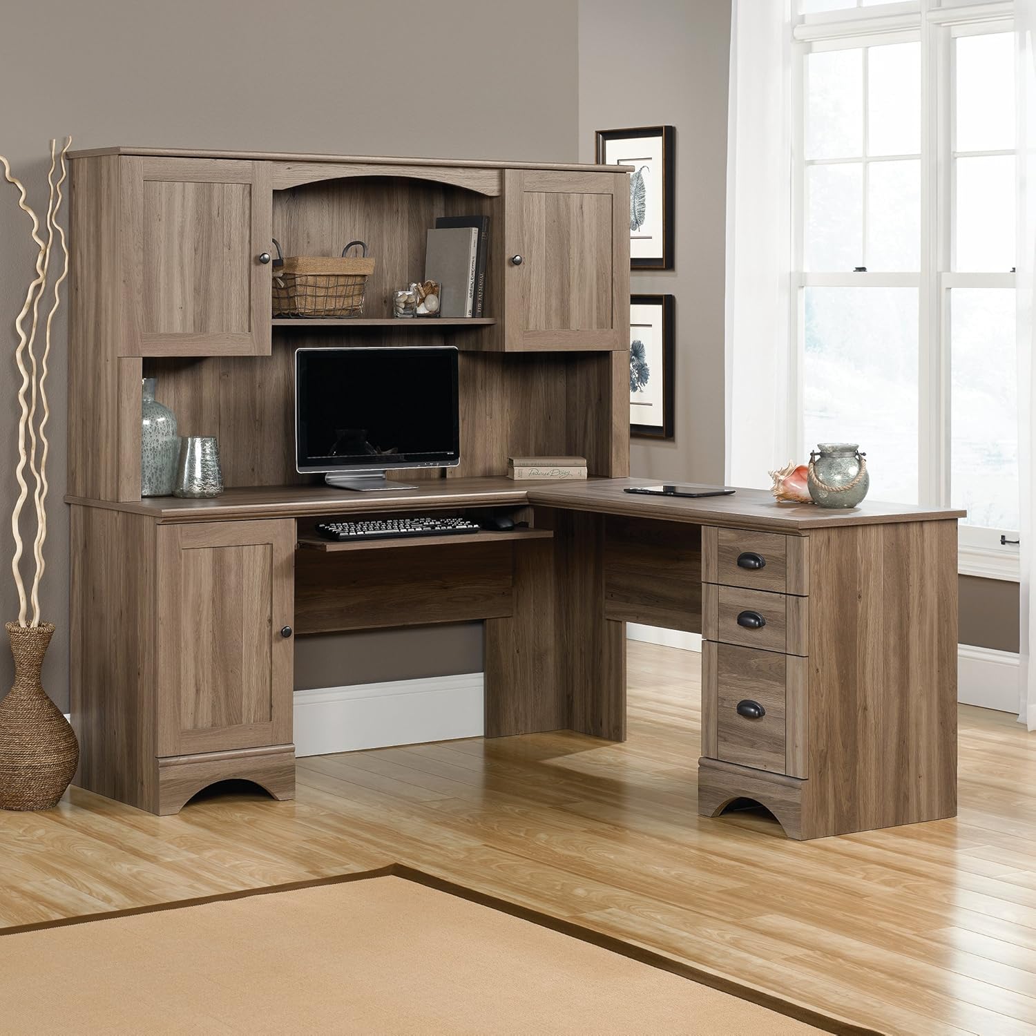 Sauder Harbor View L-Shaped Corner Computer Desk
