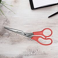 Westcott 8" All Purpose Value Stainless Steel Straight Scissors, Red Red, 1-Pack
