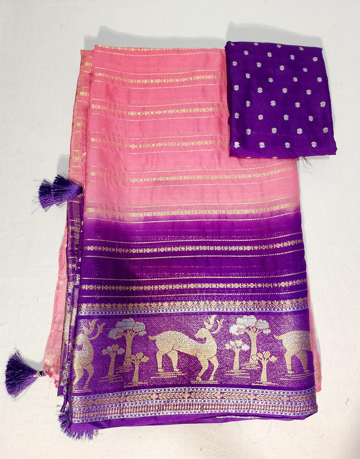 N317: Ready To Ship Beautiful Soft Silk Saree With Unstitched Blouse