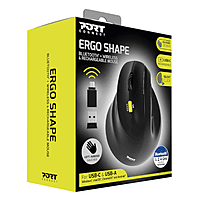 Port Connect Ergo Shape Rechargeable Wireless Mouse