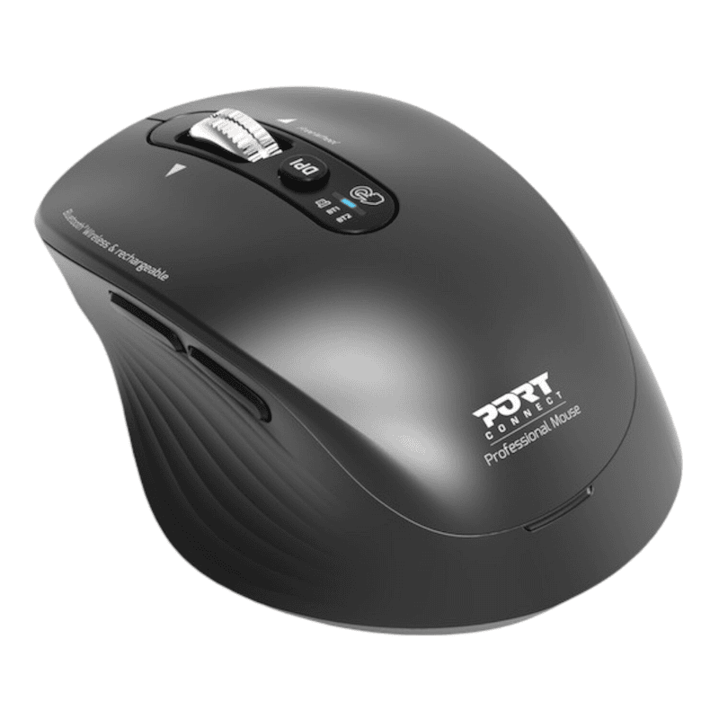 Port Connect Business 2.4GHz Rechargeable Bluetooth Wireless Mouse - Black