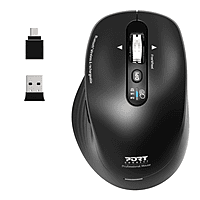 Port Connect Business 2.4GHz Rechargeable Bluetooth Wireless Mouse - Black
