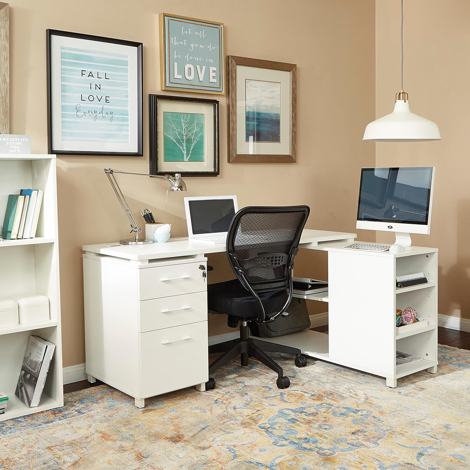 Office Star Air Grid Mid-Back Mesh Chair, Black - 20.5 x 19.5 x 42 in