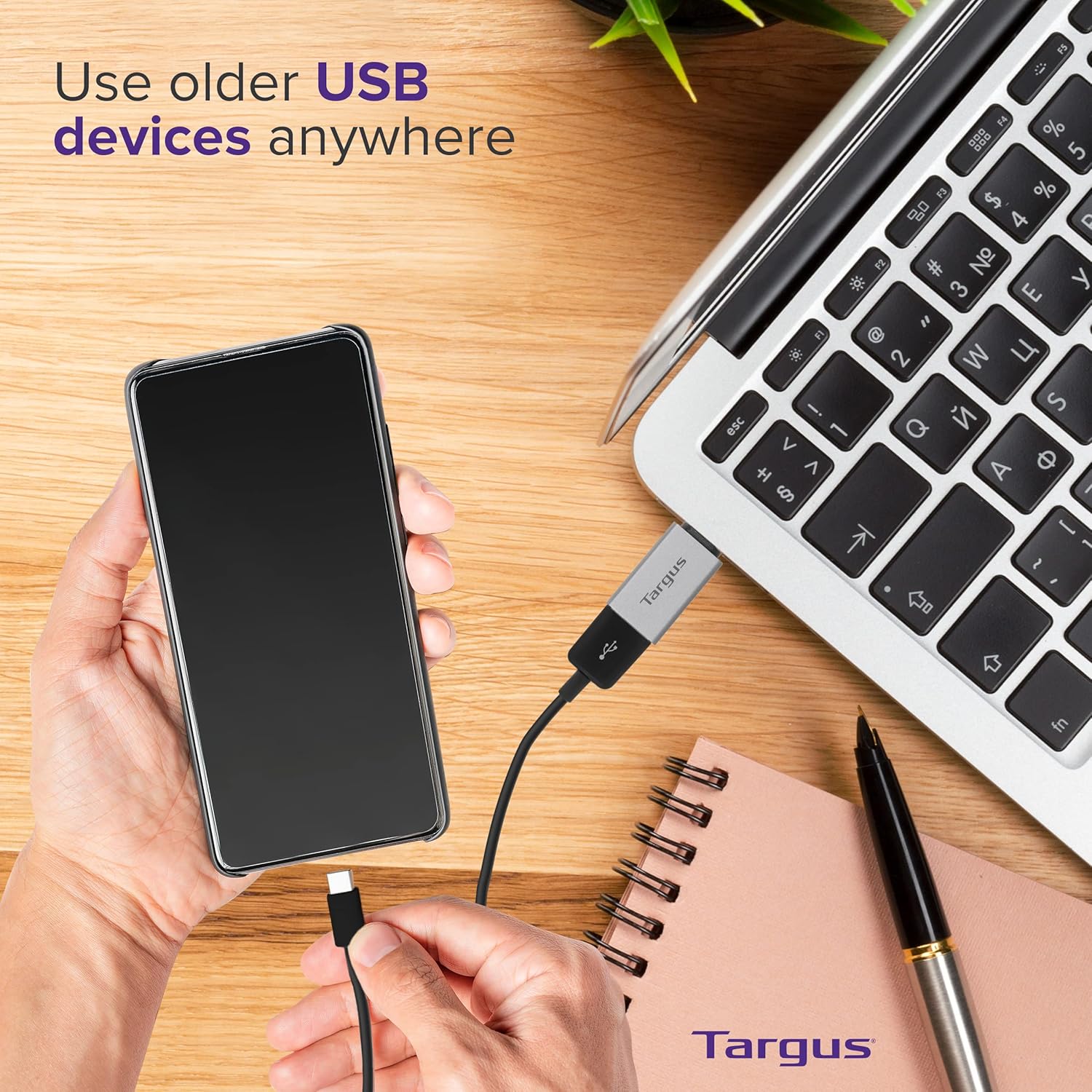 Targus USB-C to USB-A Adapter 2-Pack - Fast Data Transfer, Compact Design - USB C to USB Adapter & USB to USB C Adapter