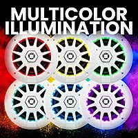 BOSS Audio Systems MRGB65 6.5 Inch Marine Boat Stereo Speakers - Coaxial, 2 Way, Full Range, Multi-Color Illumination