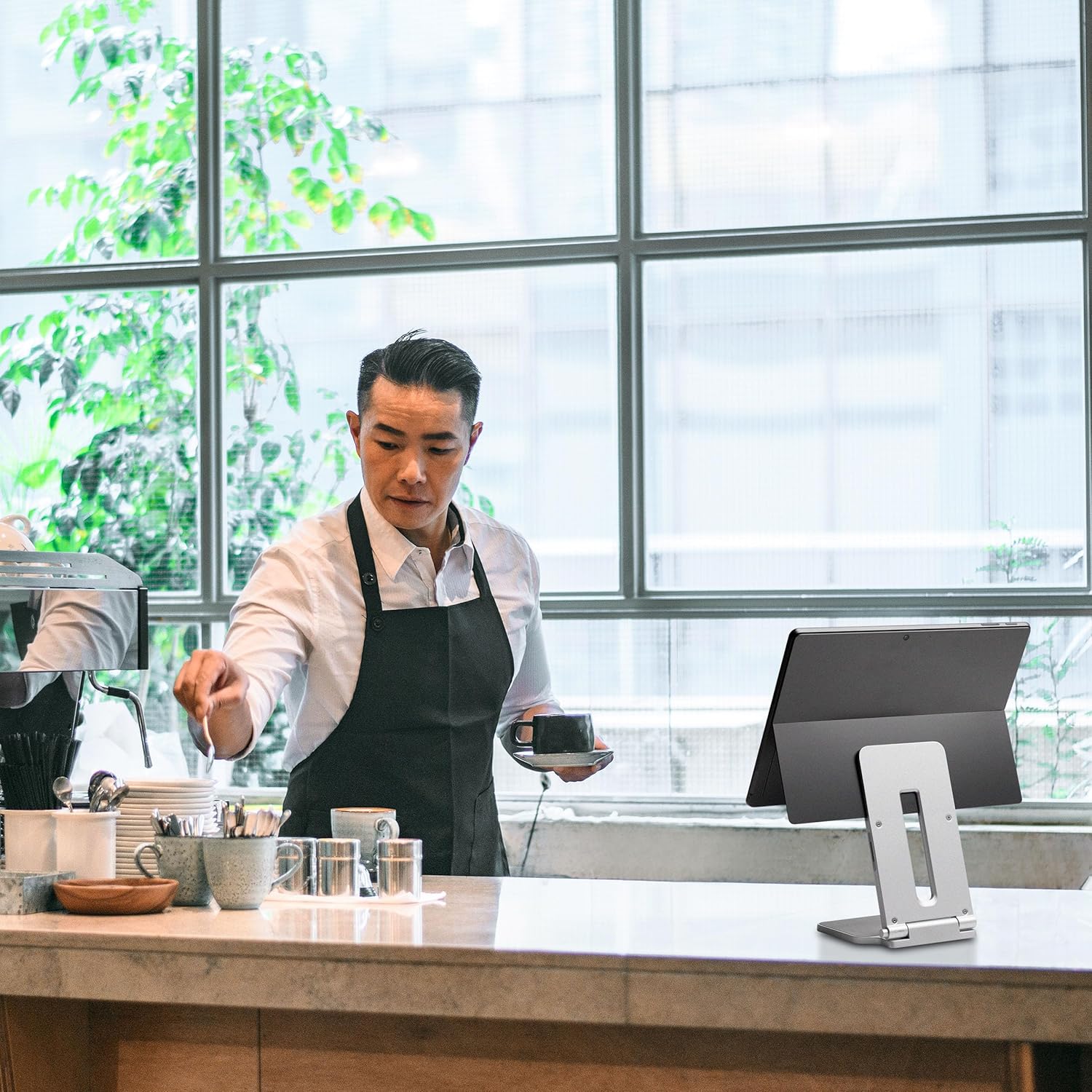 Kensington Elevated Stand Adjustable for Surface Stand for Desk, on-Skid Tablet Holder Designed for Surface Pro