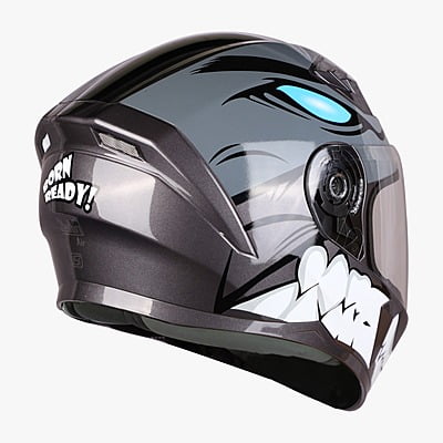 STEELBIRD SBA-21 BORN READY MAT H.GREY C/V (L) (LONG CHEEKPAD)