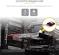 StarTech.com U.3 to PCIe Adapter Card - PCIe 4.0 x4 Adapter for 2.5" U.3 NVMe SSDs - SFF-TA-1001 PCI Express Add-in Card