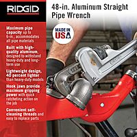 RIDGID 31115 Model 848 Aluminum Straight Pipe Wrench, 48-inch Plumbing Wrench