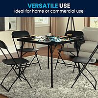 Flash Furniture Madelyn 33.5" Square Folding Multipurpose Card Table with Padded Vinyl Top
