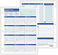 ComplyRight 2025-2026 Fiscal Attendance Calendar, 8 1/2in x 11in, Pack Of 50
