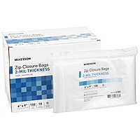 Reclosable Bag McKesson 6 X 9 Inch Polyethylene Clear Zipper Closure, 2-Mil Reclosable Bag McKesson 6 X 9 Inch Polyethylene Clear Zipper Closure, 2-Mil