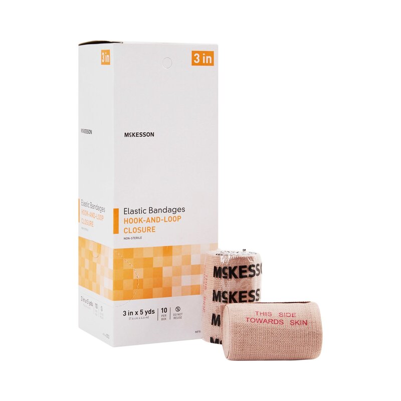 McKesson Elastic Bandage 3 Inch × 5 Yard Tan with Hook and Loop Closure