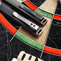 Böker Plus Kaizen Green Canvas Micarta - folding pocket knife with Micarta handle scales - D2 blade - small knife with clip