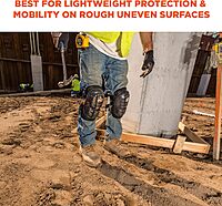 Ergodyne ProFlex 347 Professional Knee Pads, Protective Long Cap, Lighweight Gel Padded Technology, Adjustable Straps, Black