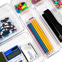 MIND READER Drawer Organizer Set, Multi-Piece Storage Trays for Kitchen, Bathroom, Office & More