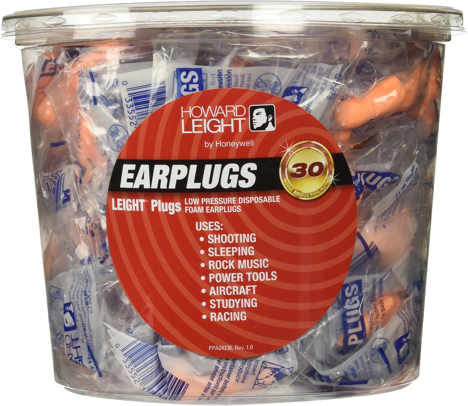 Howard Leight by Honeywell Low Pressure Disposable Foam Shooting Earplugs, 100-Pair (R-LPF-TO) 1 pair (Pack of 1)