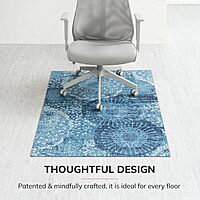 Anji Mountain Rug'd Office Chair Mat for Carpet & Hardwood Floor - Jacquard Woven Top, Anti-Slip Backing, Low Pile
