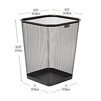 Mind Reader Mesh Trash Can, Waste Paper Basket, Square Metal Mesh 9.75" x 9.75" x 12.25" Black