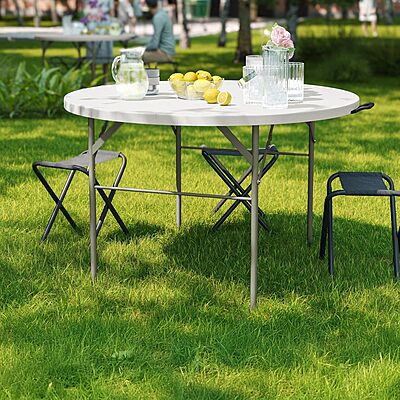 Flash Furniture Round Bi-Fold Plastic Banquet And Event Folding Table
