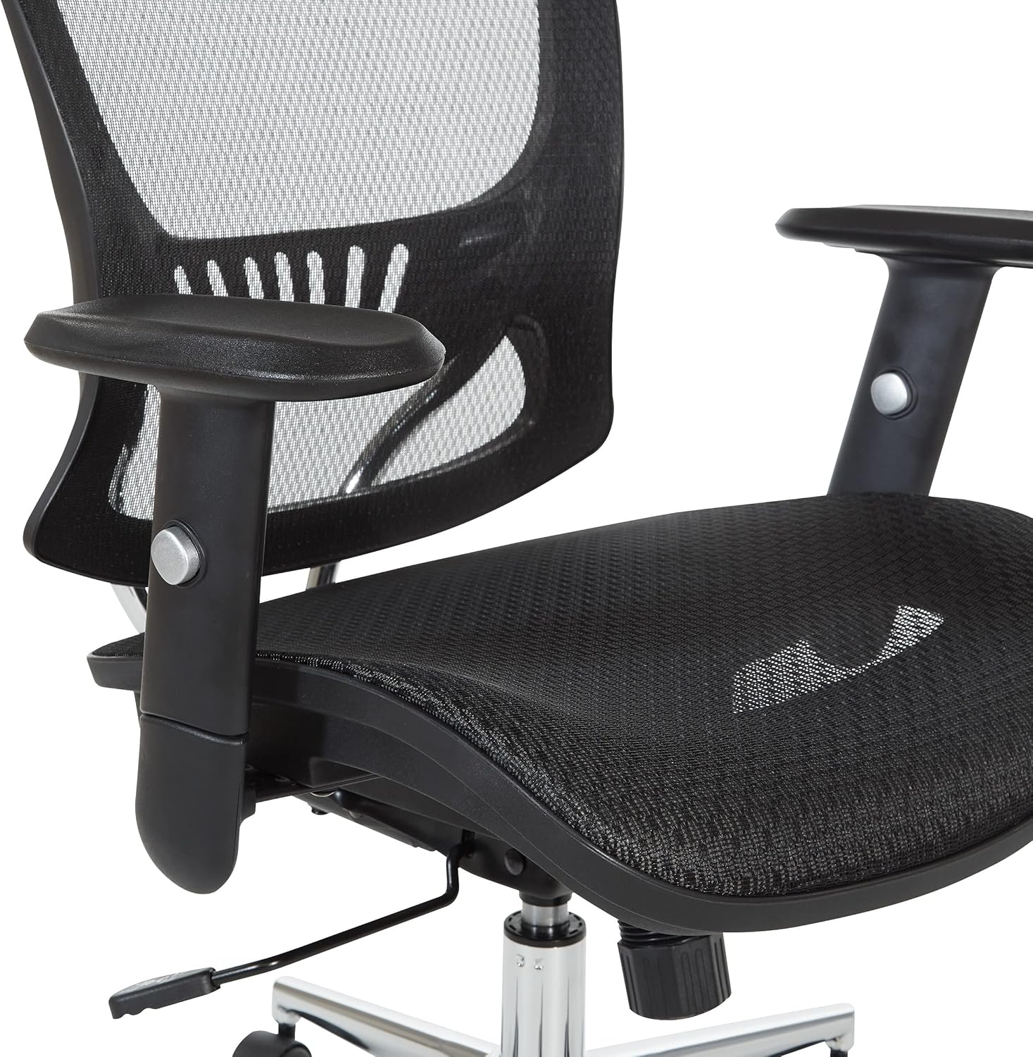 Office Star Mesh Seat and Back Office Task Chair with Lumbar Support and Height Adjustable Arms