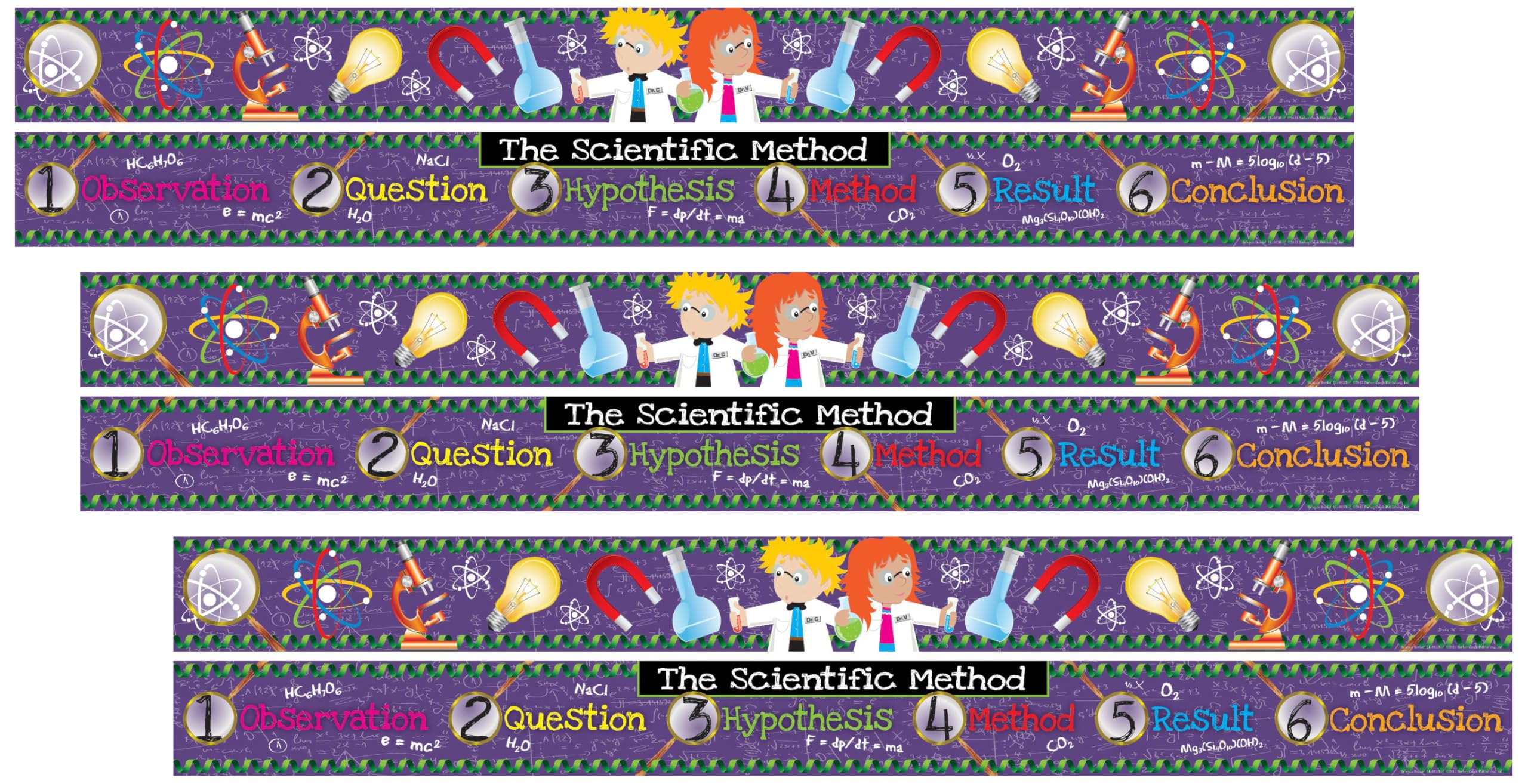 BARKER CREEK Double-Sided Border, Science and Scientific Method, for Bulletin Boards, Reception Areas, Halls, Break Rooms