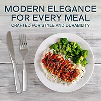 Gibson Home Abbeville 61-Piece Flatware Set with Wire Caddy - Includes Forks, Knives