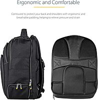 StarTech.com Unisex Backpack Ergonomic Computer Bag with Removable Accessories Case - 1680D Ballistic Nylon, Black