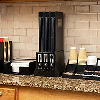 Mind Reader Utensil Dispenser, Silverware Organizer, Plastic Fork Spoon Dispenser, Kitchen, 10.25" L x 10.75" W x 24.5" H, Black