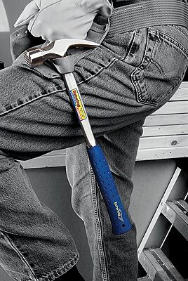ESTWING Framing Hammer - 22 oz Straight Rip Claw with Milled Face & Shock Reduction Grip - E3-22SMR Milled Face 22 oz