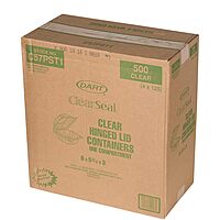 Dart C57PST1 OPS 6 in Clear Hinged Container, 6.0 X 5.8 in (Case of 500)