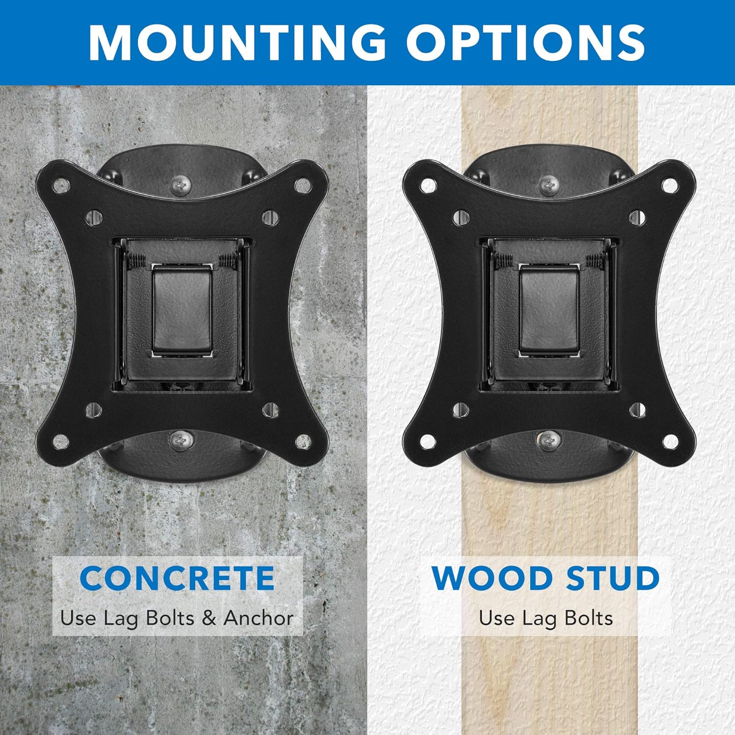 Mount-It! MI-2829 Small TV Monitor Wall Mount | RV TV Mount | Quick Release VESA Wall Mount | Fits 19 20 21 22 23 24 25 Inch