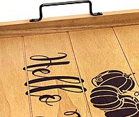 Elegant Designs Decorative Wood Serving Tray w/Handles