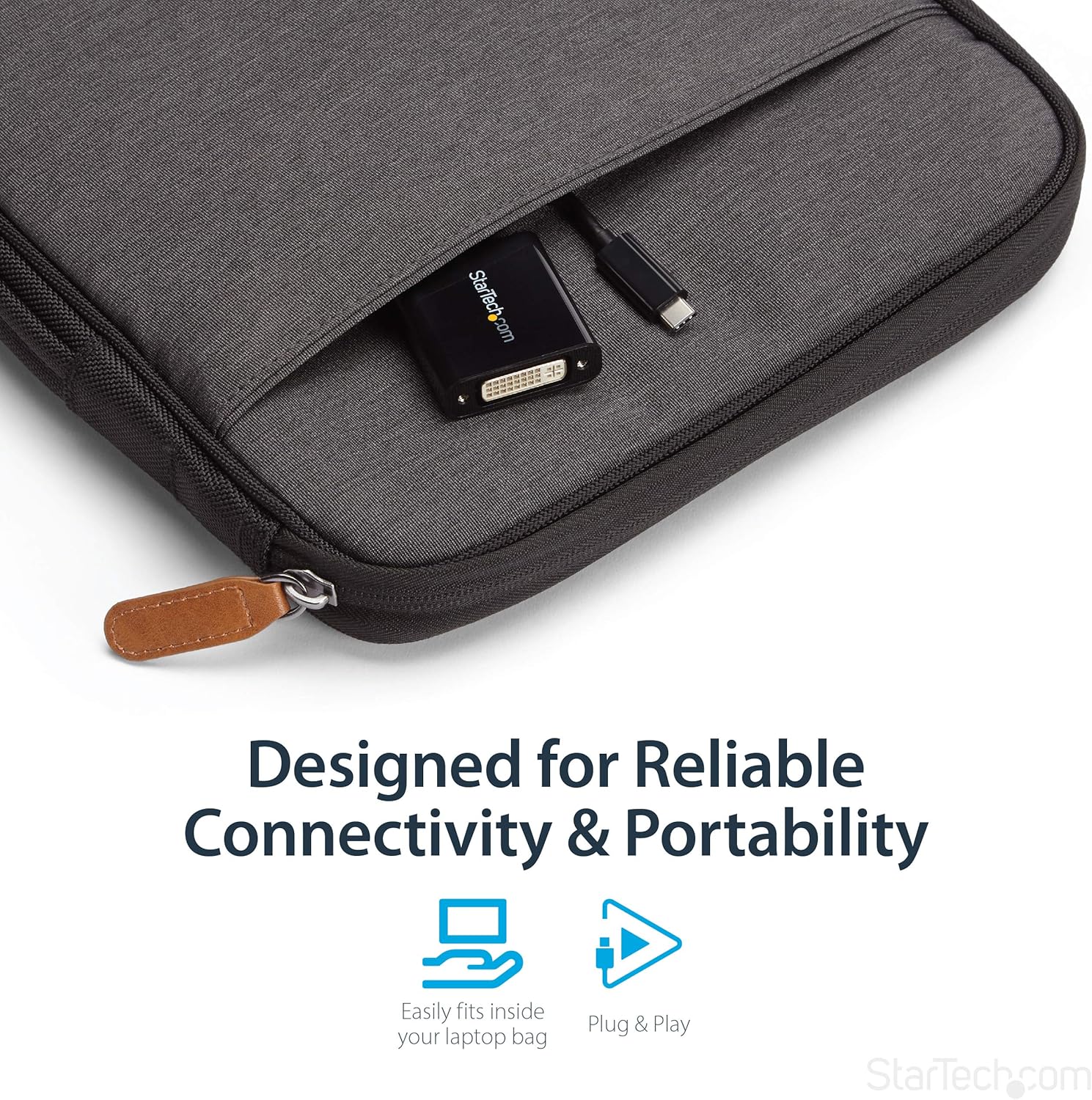 StarTech.com USB C to DVI Adapter - Black - 1920x1200 - USB Type C Video Converter for Your DVI D Display/Monitor/Projector