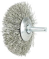 Weiler 3" Stem-Mounted Concave Crimped Wire Wheel, .014" Wire, 1/4" Stem (Pack of 10)