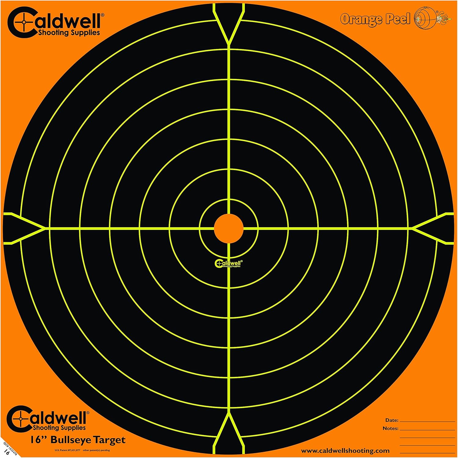 CALDWELL Orange Peel Bullseye Targets with Flake Off Material and Strong Adhesive