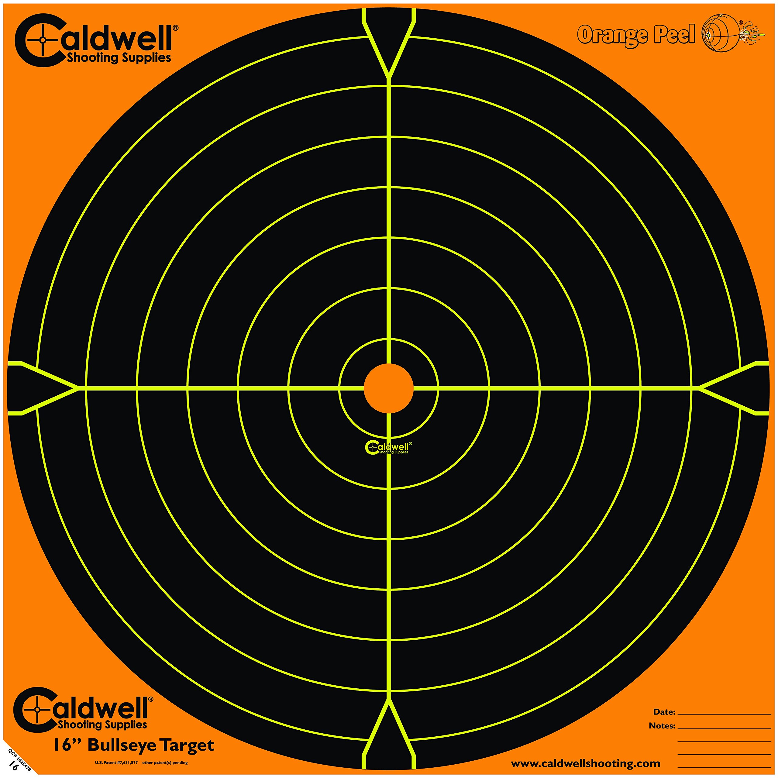 CALDWELL Orange Peel Bullseye Targets with Flake Off Material and Strong Adhesive