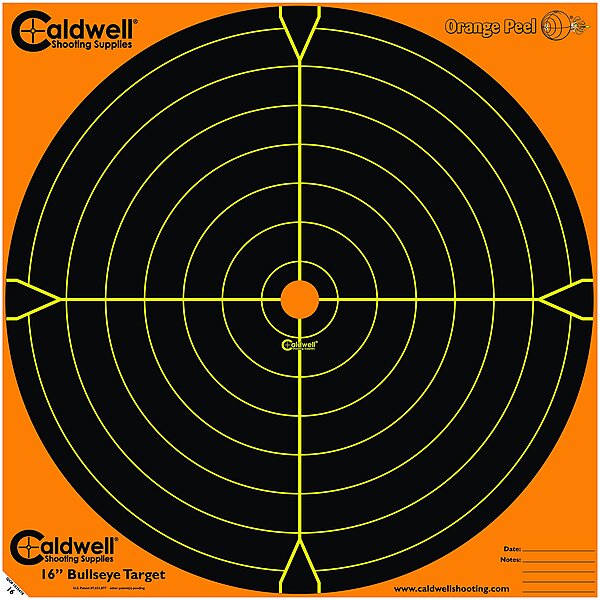 CALDWELL Orange Peel Bullseye Targets with Flake Off Material and Strong Adhesive