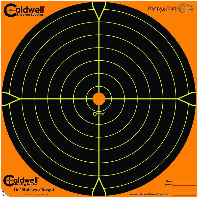 CALDWELL Orange Peel Bullseye Targets with Flake Off Material and Strong Adhesive