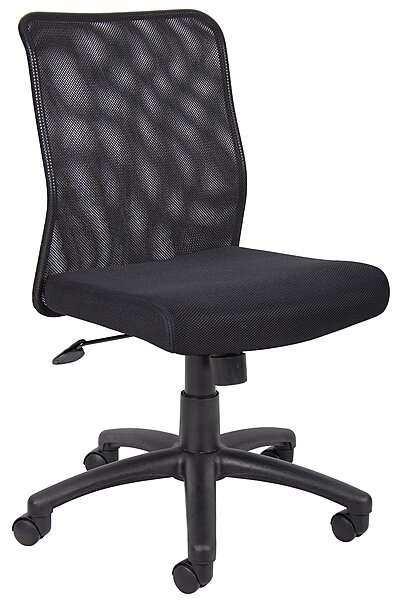 Boss Office Products Budget Mesh Task Chair without Arms in Black