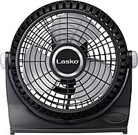 LASKO Breeze Machine 10-inch Pivoting Desk/Table Fan, 2-Speed, Portable Plug-In