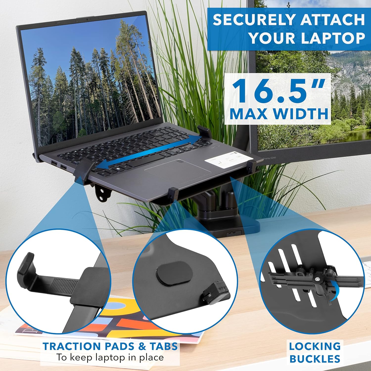Mount-It! Height Adjustable Laptop and Monitor Desk Mount