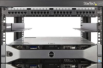 StarTech.com 1U 19 inch Server Rack Rails - 24-36 inch Adjustable Depth - Universal 4 Post Rack Mount Rails - Network Equipment/Server/UPS Mounting Rail Kit HPE ProLiant Dell PowerEdge (UNIRAILS1UB)