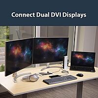 StarTech.com Dual Monitor USB 3.0 Docking Station w/ DVI to VGA & HDMI Adapters, 5x USB 3.0 & Audio - Vertical DVI Dock for Mac & Windows (USB3SDOCKDD)